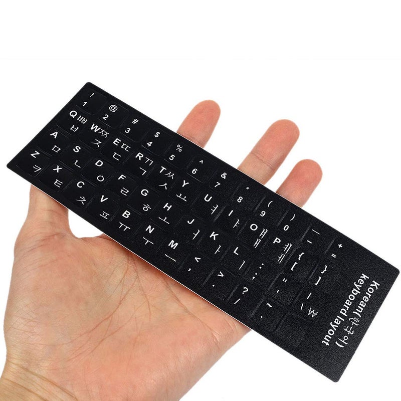 GARASANI 3 Pack Korean Keyboard Stickers, Black Background With White Lettering for Computer (White) - Image 5